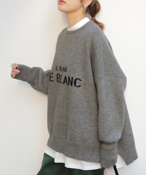 「HUG.U」 長袖ニット FREE グレー レディース_画像2