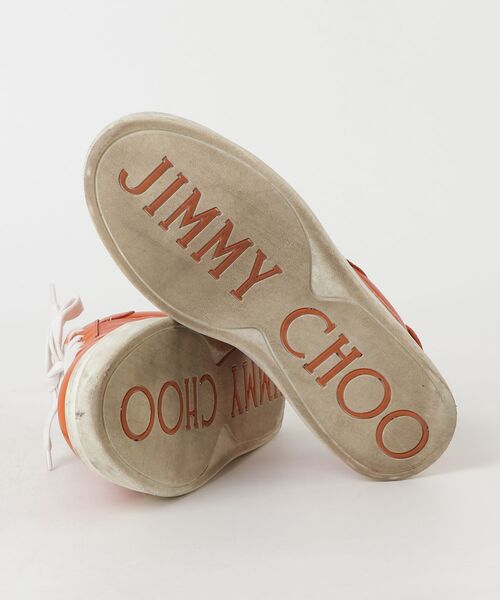 「JIMMY CHOO」 ローカットスニーカー 39 オレンジ レディースの画像