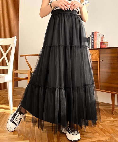 「moment+」 フレアスカート L アイボリー レディース_画像3