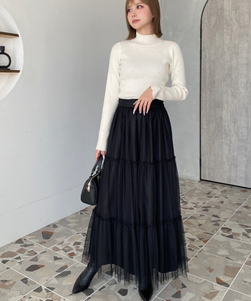 「moment+」 フレアスカート L アイボリー レディース_画像8