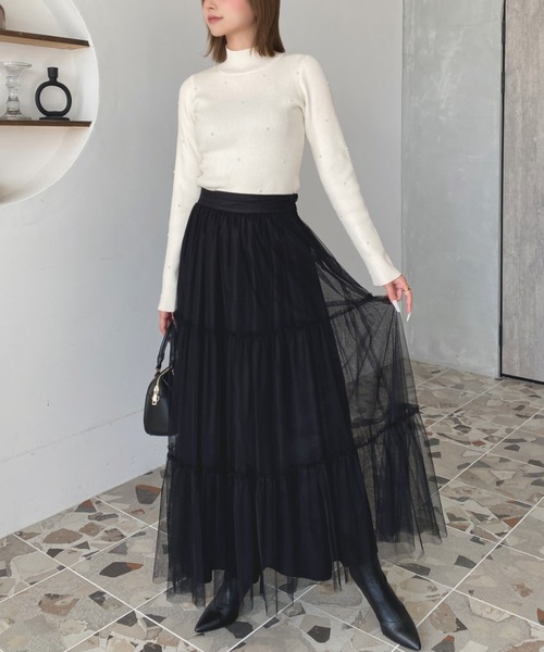 「moment+」 フレアスカート L アイボリー レディース_画像9