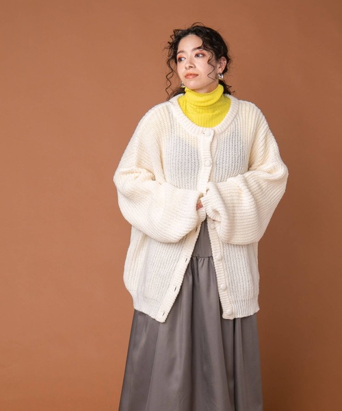 「bohmal」 ニットカーディガン FREE パープル レディース_画像3