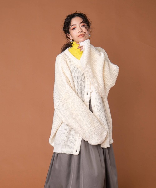 「bohmal」 ニットカーディガン FREE パープル レディース_画像5