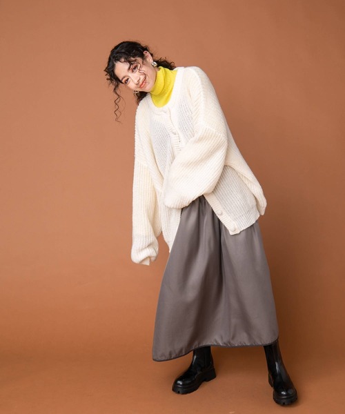 「bohmal」 ニットカーディガン FREE パープル レディース_画像7