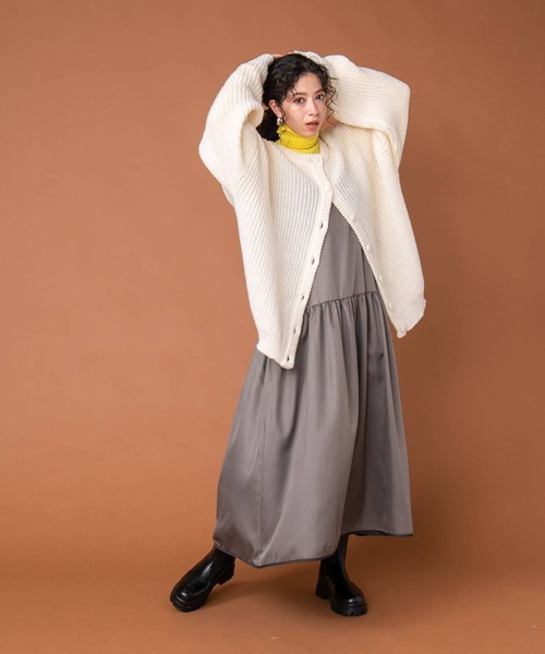 「bohmal」 ニットカーディガン FREE パープル レディース_画像8