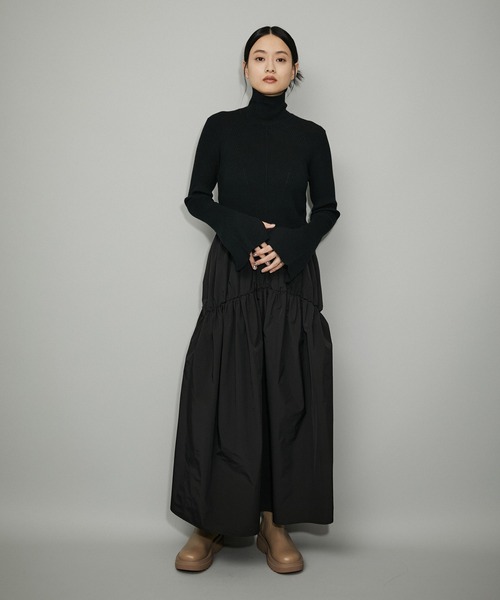 「ADAM ET ROPE'」 ドッキングワンピース FREE チャコールグレー レディース_画像2