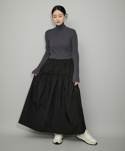 「ADAM ET ROPE'」 ドッキングワンピース FREE チャコールグレー レディース_画像7