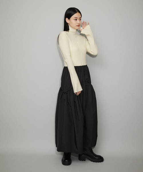 「ADAM ET ROPE'」 ドッキングワンピース FREE チャコールグレー レディース_画像9