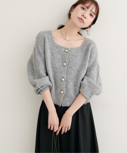 「natural couture」 ニットカーディガン FREE モカ レディース_画像4