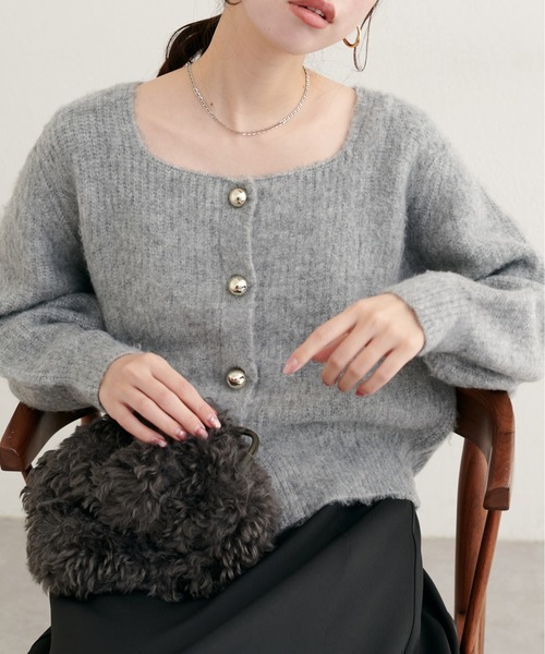 「natural couture」 ニットカーディガン FREE モカ レディース_画像6