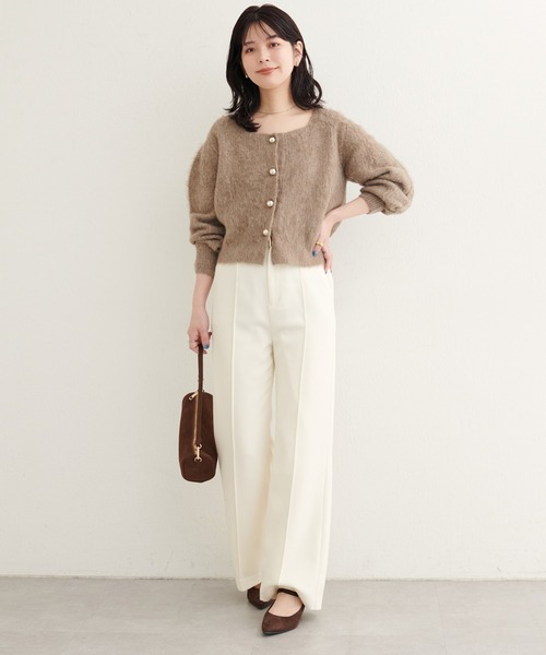 「natural couture」 ニットカーディガン FREE モカ レディース_画像7