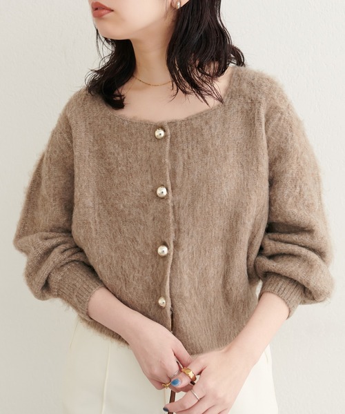 「natural couture」 ニットカーディガン FREE モカ レディース_画像8