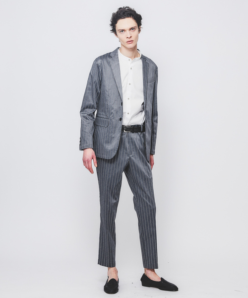 「ABAHOUSE GRAY」 スラックス 44 ネイビー メンズ_画像3