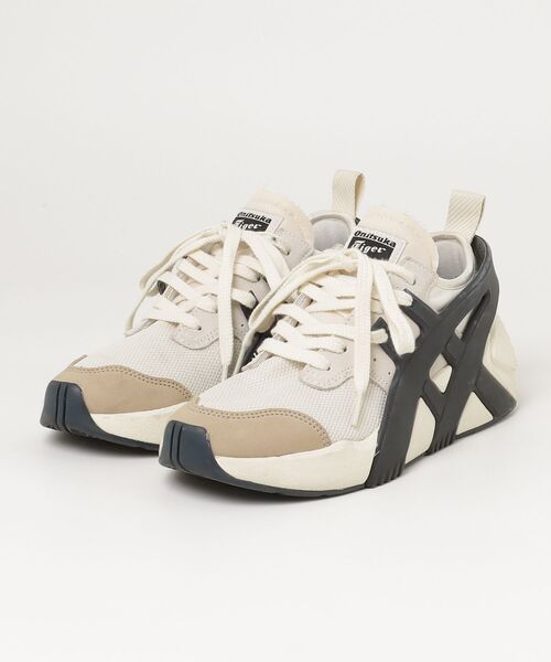 「Onitsuka Tiger」 ローカットスニーカー 23.5 ベージュ×ブラック レディース