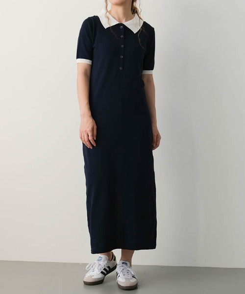 ワンピース 半袖 バイカラー襟付きワンピース : ZOZOTOWN Yahoo!店