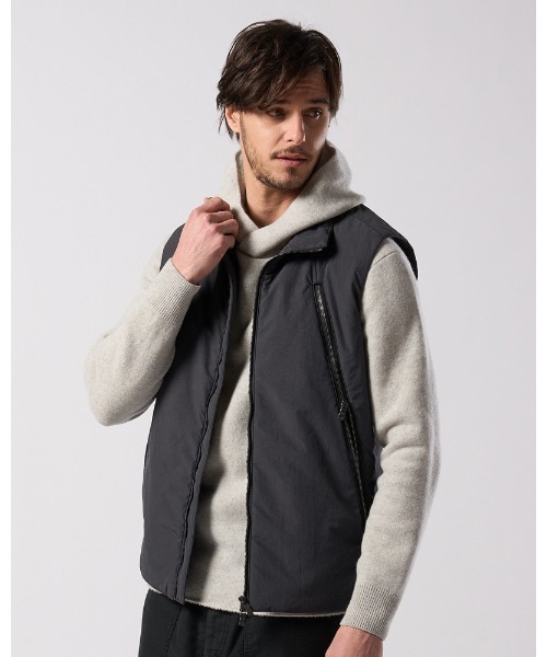ベスト ジレ solid zip vest メンズの画像