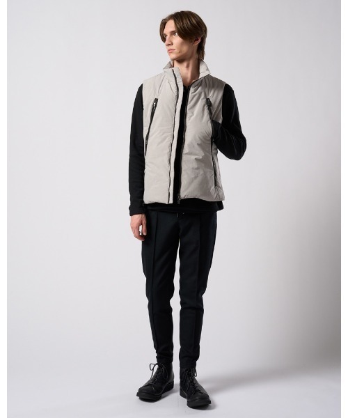 ベスト ジレ solid zip vest メンズの画像