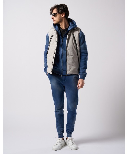 ベスト ジレ solid zip vest メンズの画像