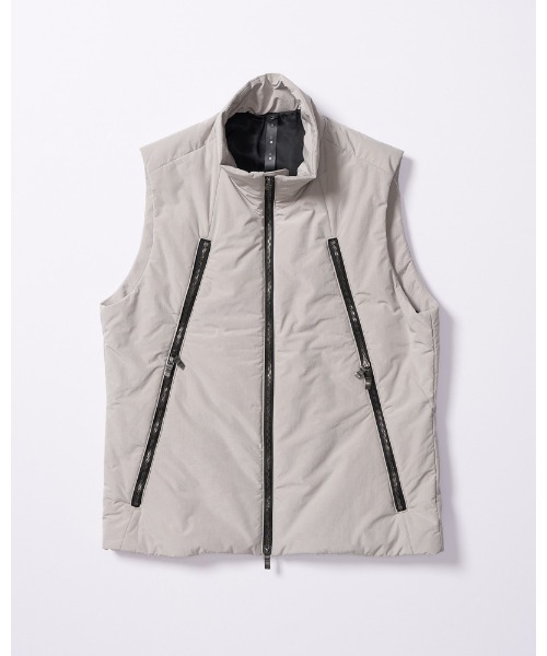 ベスト ジレ solid zip vest メンズの画像