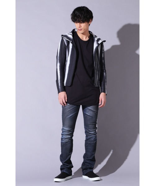 「TORNADO MART」 ジップアップパーカー L ブラック メンズ_画像5