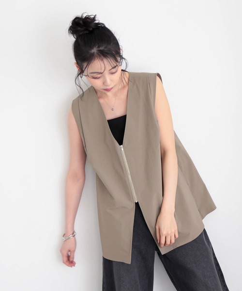 for/c（フォーシー） ベスト ジレ 軽量ドライストレッチファスナージレ