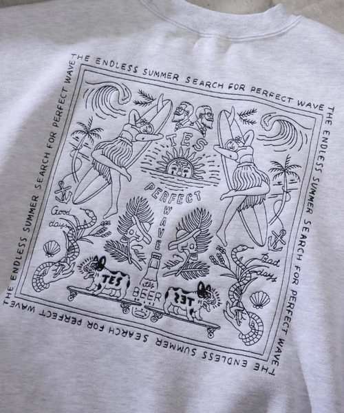 「The Endless Summer」 スウェットカットソー SMALL ダークグリーン メンズ_画像5