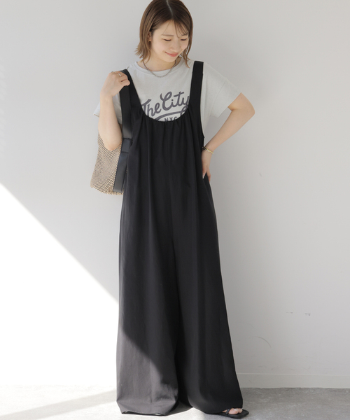 journal standard relume コットンリネンギャザーサロペット JOURNAL STANDARD relume（ジャーナルスタンダード レリューム
