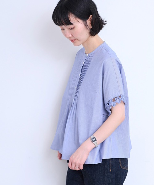 l'atelier du savon（アトリエドゥサボン） ブラウス シャツ さき編み
