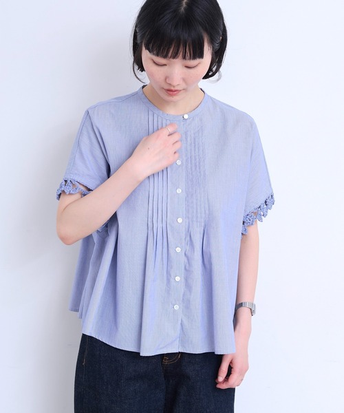l'atelier du savon（アトリエドゥサボン） ブラウス シャツ さき編み