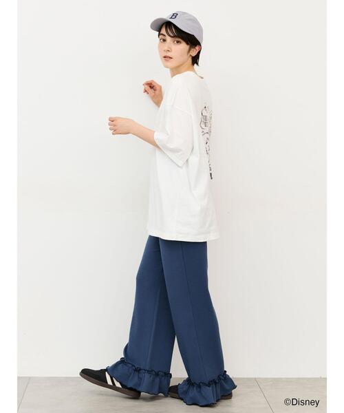 Samansa Mos2（サマンサモスモス） パンツ 「接触冷感」裾フリルフレア
