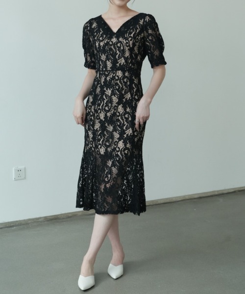 「Forcement」 半袖ワンピース X-LARGE アイボリー レディース_画像9