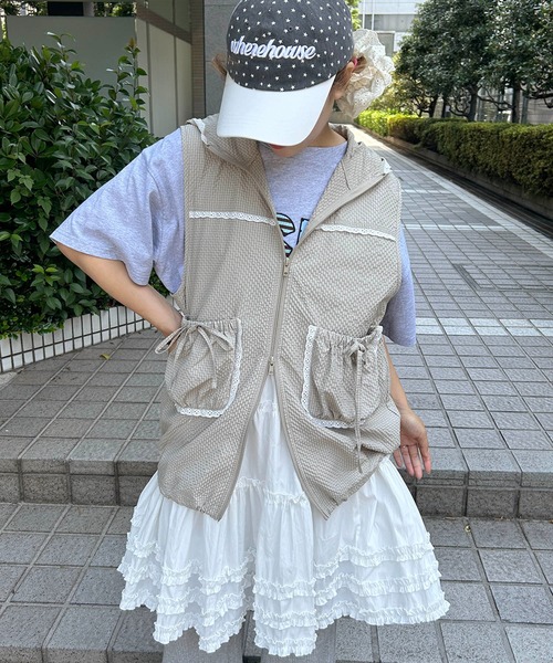 WC ベスト ジレ チェックナイロンベスト レディース : ZOZOTOWN Yahoo
