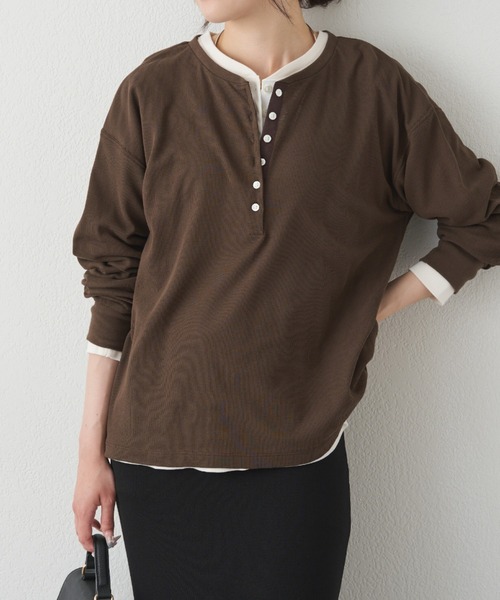 pual ce cin ヘンリーネック tシャツ 前後2WAYシアーワッフル
