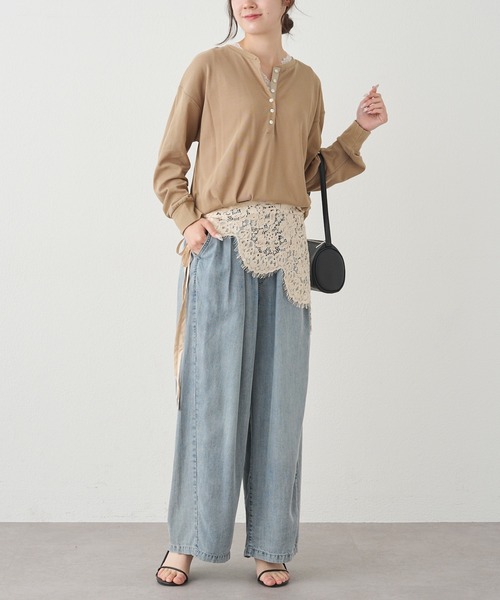 pual ce cin ヘンリーネック tシャツ 前後2WAYシアーワッフル