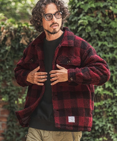 wjk reluxe コート ジャケット mj11776- Solid Boa PantsCheck Boa CPO