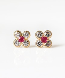 cui-cui（キュイキュイ） ピアス カラーストーン フラワー ピアス