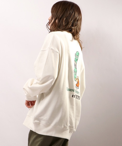 VISION STREET WEAR トレーナー スウェット 恐竜＆スケボー刺繍