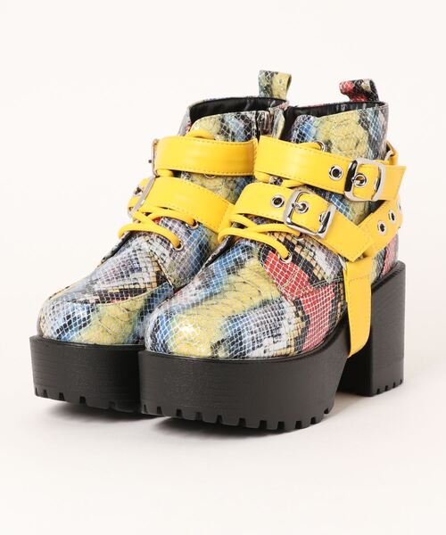 ★値下げ★【yello】厚底ショートブーツ YOSUKE ブーツ 「YOSUKE/ヨースケ」厚底ベルティッドショートブーツ