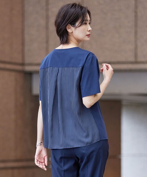 tシャツ 「WEB限定カラーあり・吸水速乾・イージーケア」ブロッキングジャージー カットソー レディース