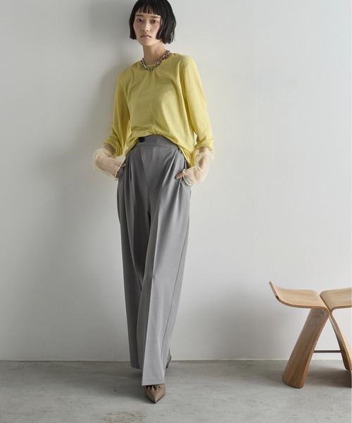 THE Yon tシャツ チュール切替シアートップス レディース