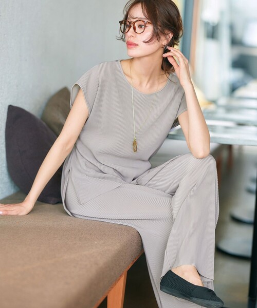 Tiaclasse セットアップ 「2点セット」クリスタルプリーツセットアップ