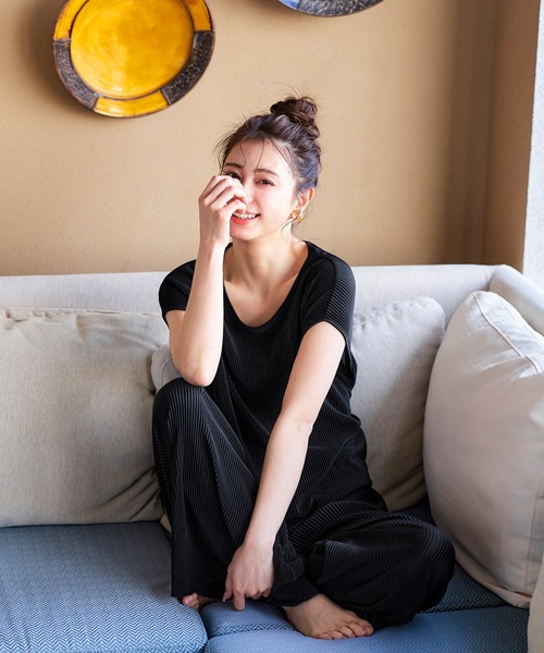 Tiaclasse セットアップ 「2点セット」クリスタルプリーツセットアップ