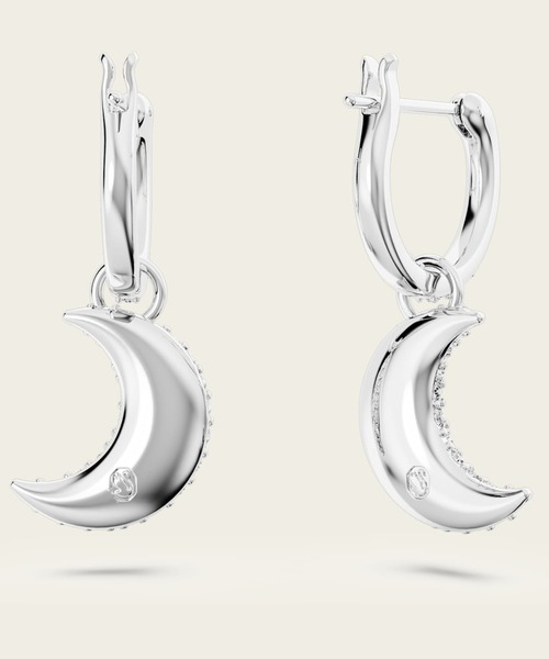 Swarovski Sublima ドロップピアスホワイト Sublima ドロップピアス, クリスタル・パール, ラウンドカット