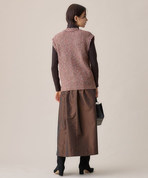 自由区（ジユウク） ベスト ジレ ミックスツイードニット ベスト