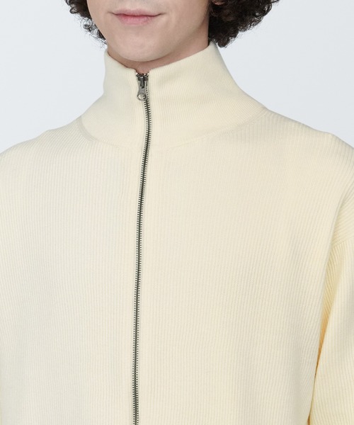 無印良品（MUJI） カーディガン 紳士 洗える畦編みフルジップ