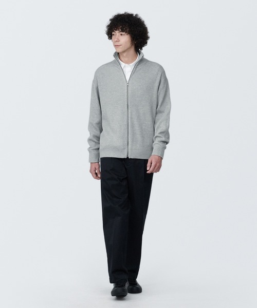 無印良品（MUJI） カーディガン 紳士 洗える畦編みフルジップ