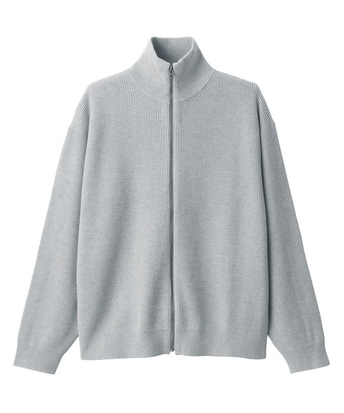 無印良品（MUJI） カーディガン 紳士 洗える畦編みフルジップ