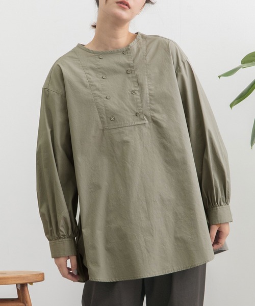 POU DOU DOU（プードゥドゥ） ブラウス シャツ ダブルボタンチュニック