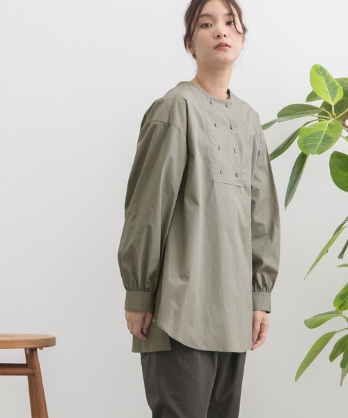POU DOU DOU（プードゥドゥ） ブラウス シャツ ダブルボタンチュニック