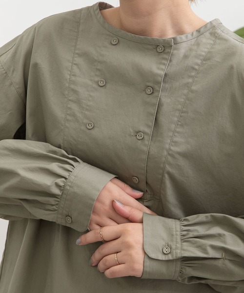 POU DOU DOU（プードゥドゥ） ブラウス シャツ ダブルボタンチュニック